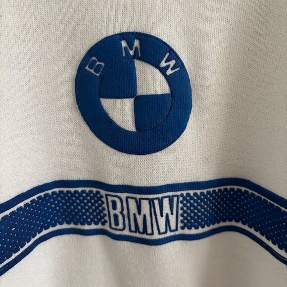 Vintage BMW White Sweatshirt with Blue Logo - Picture 7 of 10